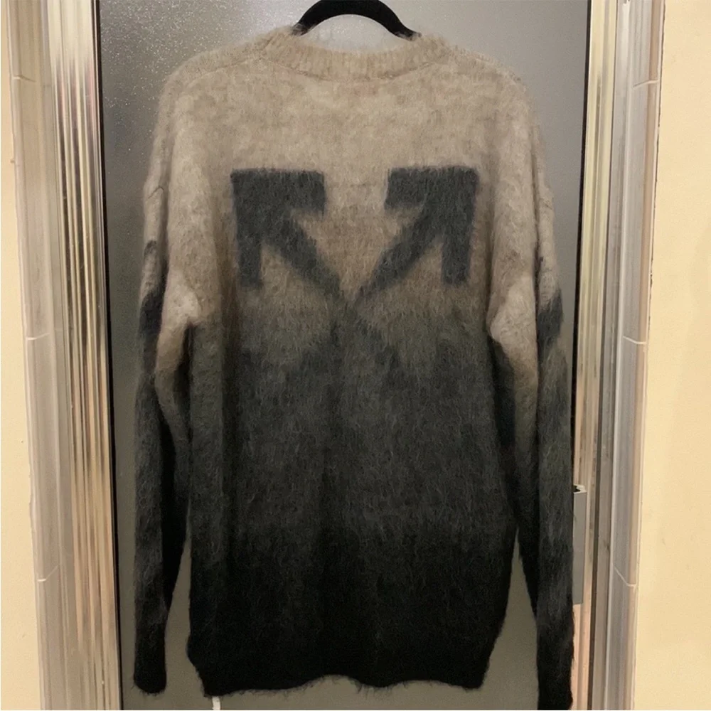 Authentic Off white Diag Arrow knit Mohair Blend Sweater